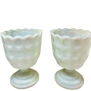 E.O.Brody Co. USA Milk Glass Thumb‎ Print Vase Planter Bowl